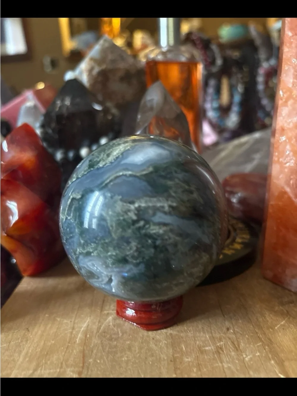 Blue Moss Agate Sphere